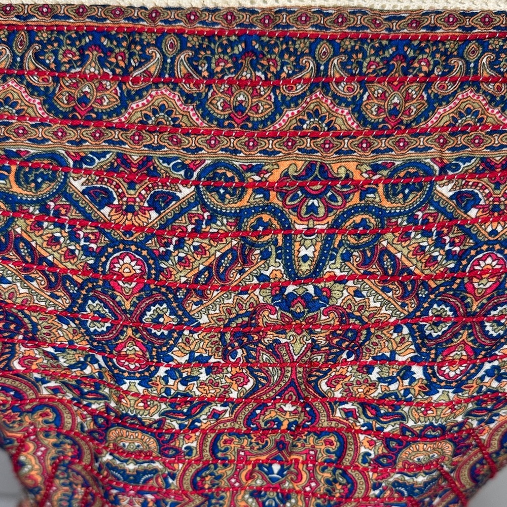 Haute Hippie Brown Cotton Boho Ruffles Peasant Vintage Tie Back Dress Size 10 - Picture 6 of 14